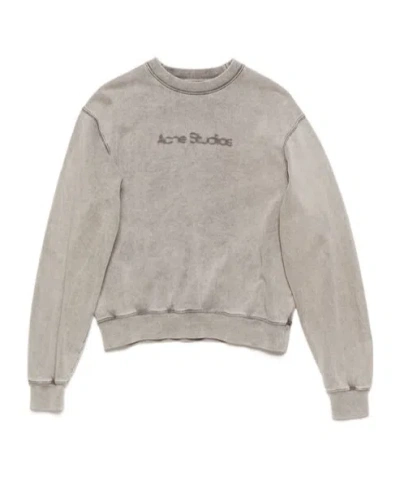 Acne Studios Long-sleeved Washed Sweatshirt In Nude