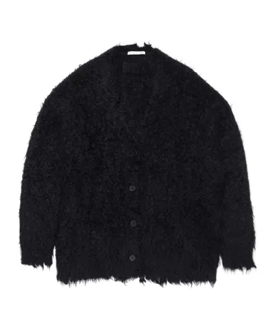 Acne Studios Long-sleeved Wool Cardigan In Black