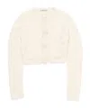 Acne Studios Cropped-cardigan Aus Einem Wollgemisch In White