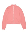 Acne Studios Distressed Zip Cardigan In Pink