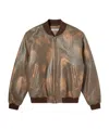 Acne Studios Long-sleeved Zipper Leather Jacket In Brown
