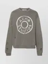 Acne Studios Franziska Button Logo Print Sweatshirt