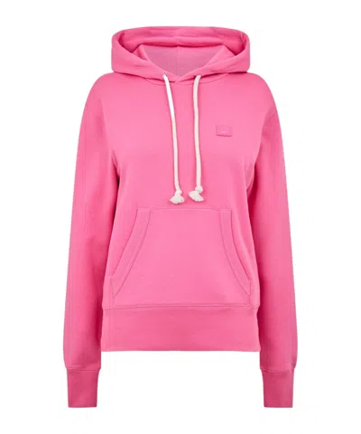 Acne Studios Long-sleeved Hooded Sweatshirt In Pink