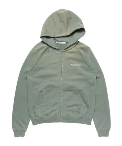 Acne Studios Long-sleeved Hoodie In Green