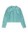 Acne Studios Long-sleeved Leather Jacket In Blue