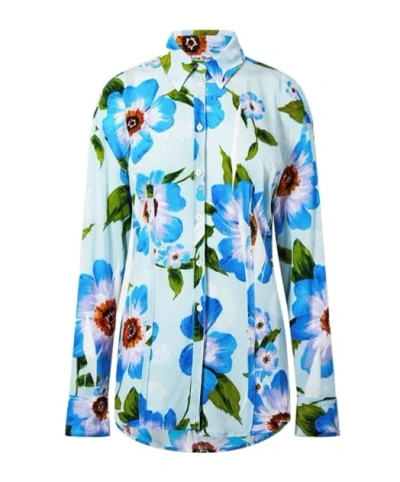 Acne Studios Long-sleeved Shirt In Blue