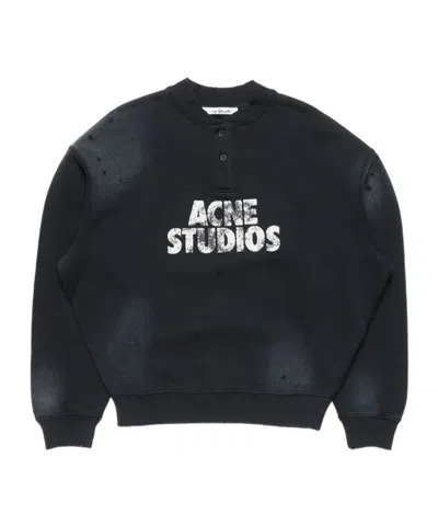 Acne Studios Long-sleeved Sweatshirt In Black