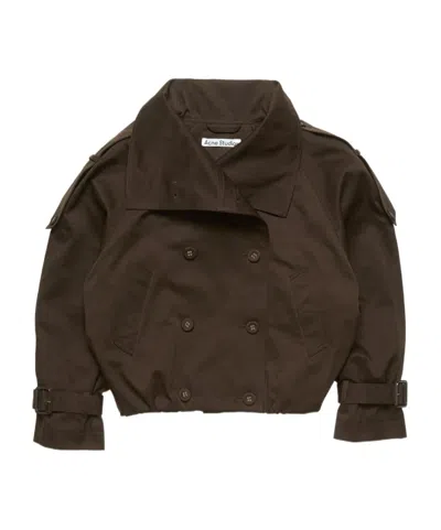 Acne Studios Long-sleeved Trench Coat In Brown