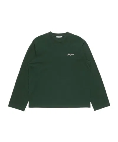 Acne Studios Fleece Sweatshirt With Logo In Green