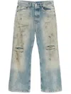 Acne Studios Denim Cotton Trousers Belt Loops Five Pockets In Blue