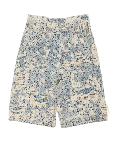 Acne Studios Loose Fit Denim Shorts In Multi
