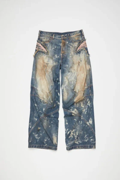 Acne Studios Loose Fit Denim Trousers In Mid Blue