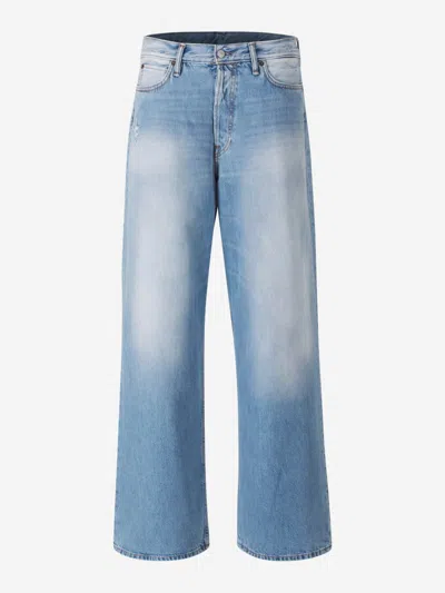 Acne Studios Blue Relaxed Fit 2022f Jeans In Logo Patch On The Back