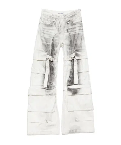 Acne Studios Loose-fit Jeans In White/black