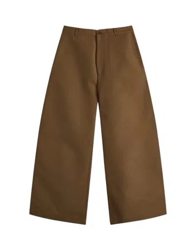 Acne Studios Loose-fit Olive Green Trousers In Brown
