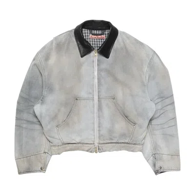 Pre-owned Acne Studios Loose Fit Zip-up Short Jacket 'white/black' | Men's Size 50