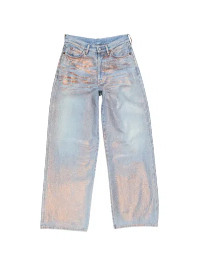 Acne Studios Loose Glitter Jeans In Blue