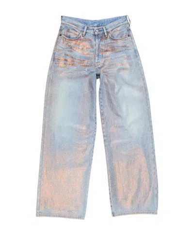 Acne Studios Loose Glitter Jeans In Blue
