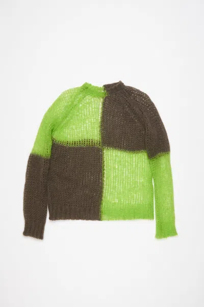 Acne Studios Loose Knit Mohair Jumper In Green,khaki