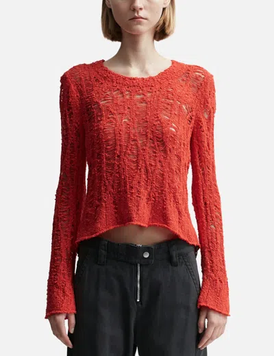 Acne Studios Loose Knit Sweater In Red