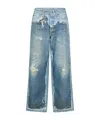 Acne Studios Trompe L Oeil Jeans Mid Rise Trousers In Blue