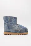 Acne Studios Denim-print Boots In Multi Blue