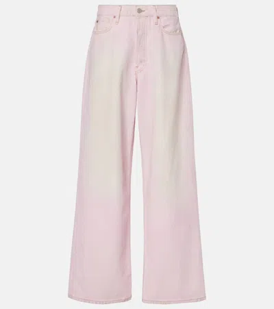 Acne Studios Low-rise Wide-leg Jeans In Pale Pink