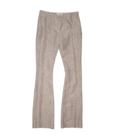 Acne Studios Low-waisted Check Trousers In Nude