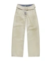 Acne Studios Coated Denim Trousers In White