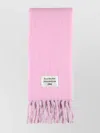 Acne Studios Luxurious Soft Fringed Edge Scarf In Pink
