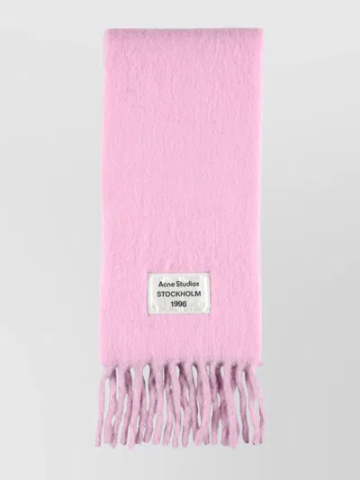 Acne Studios Luxurious Soft Fringed Edge Scarf In Pink