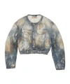 Acne Studios Cropped Denim Jacket In Gray