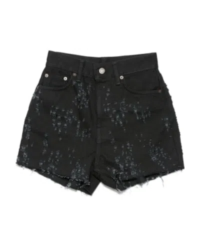 Acne Studios Making Used Denim Shorts In Black