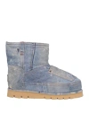 Acne Studios Man Ankle Boots Blue Size 8 Textile Fibers
