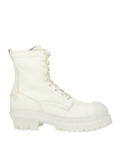 Acne Studios Man Ankle Boots Cream Size 10 Soft Leather In White