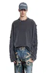 Acne Studios Gray Logo Long Sleeve T-shirt In Black