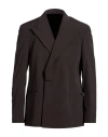 Acne Studios Man Blazer Dark Brown Size 40 Polyester, Wool In Brown