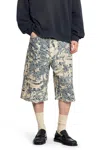 Acne Studios Straight-leg Logo-jacquard Distressed Denim Shorts