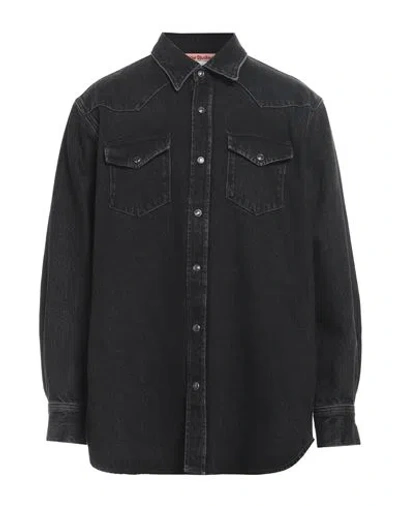 Acne Studios Man Denim Shirt Black Size 40 Cotton