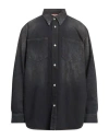 Acne Studios Man Denim Shirt Blue Size L Cotton In Black