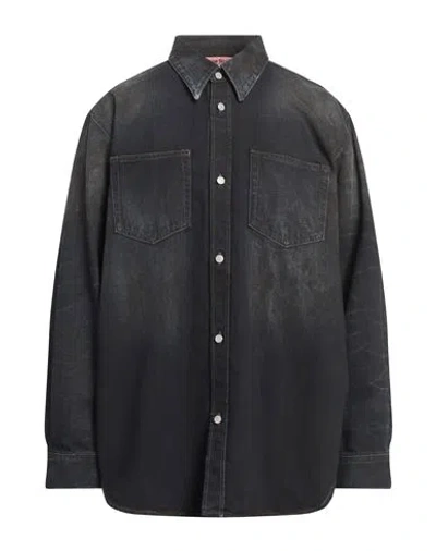 Acne Studios Man Denim Shirt Blue Size L Cotton