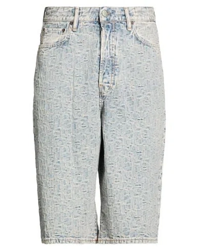Acne Studios Man Denim Shorts Blue Size 32 Cotton
