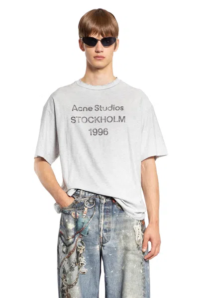 Acne Studios Man Grey T-shirts & Tank Tops In Gray