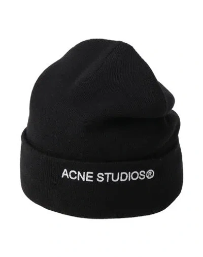 Acne Studios Man Hat Black Size Onesize Wool, Acrylic