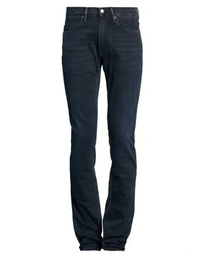 Acne Studios Man Jeans Blue Size 30w-34l Cotton, Polyester, Elastane In Black