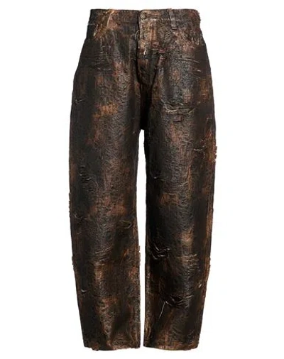 Acne Studios Man Jeans Brown Size 31w-32l Cotton