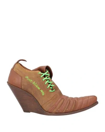 Acne Studios Man Lace-up Shoes Tan Size 11 Leather In Multi