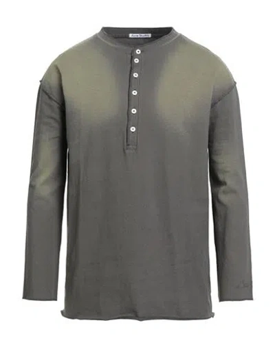 Acne Studios Man Polo Shirt Military Green Size S Cotton