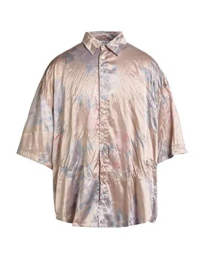 Acne Studios Man Shirt Beige Size 40 Polyester, Elastane In Pink