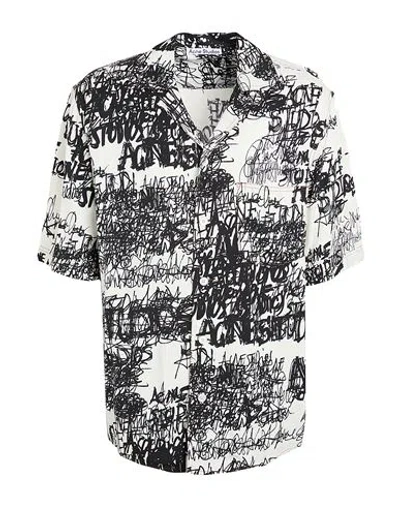 Acne Studios Man Shirt Beige Size 40 Viscose In Sand